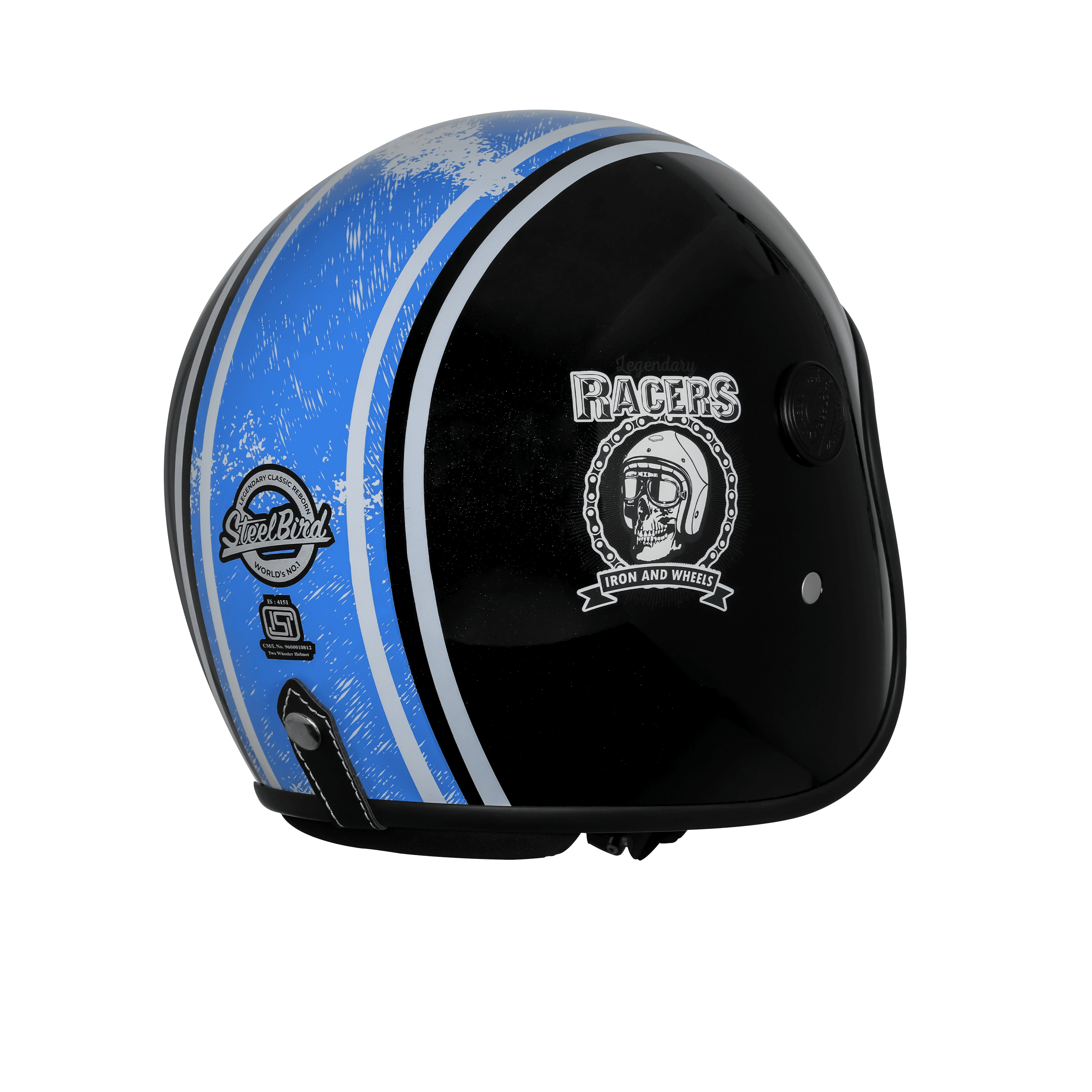 SBH-55 VINTAGE RACERS GLOSSY BLACK WITH DARK BLUE